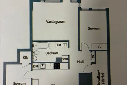 Ljus 3:a/4:a med uteplats i Storvreta