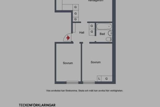 Rum uthyres i trea på Djäknegatan